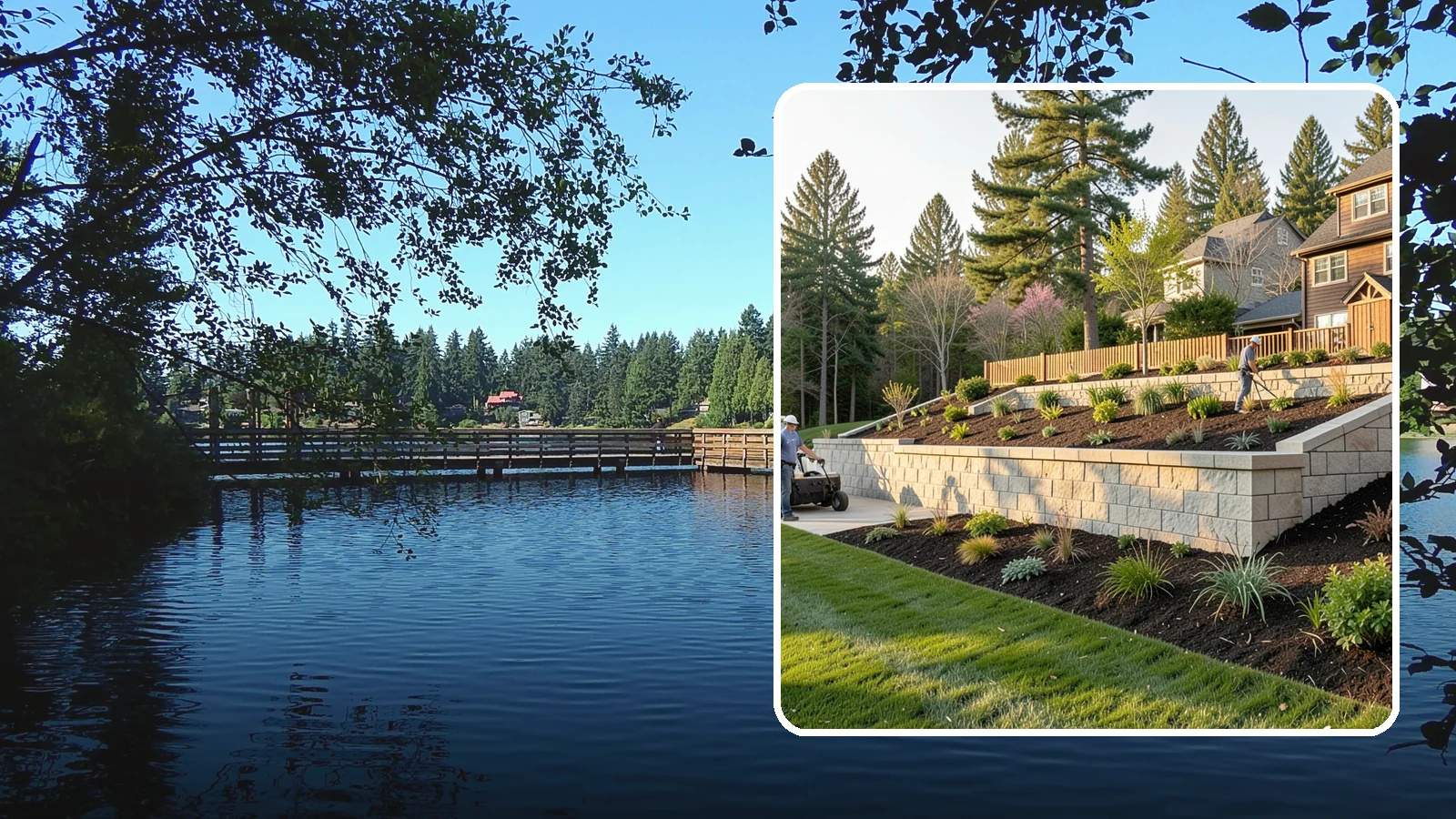 Poured Concrete Retaining Wall in Federal Way, King County, WA - A monolithic, engineered poured-concrete wall offering maximum strength for tall or high-load slopes across the Pacific Northwest.