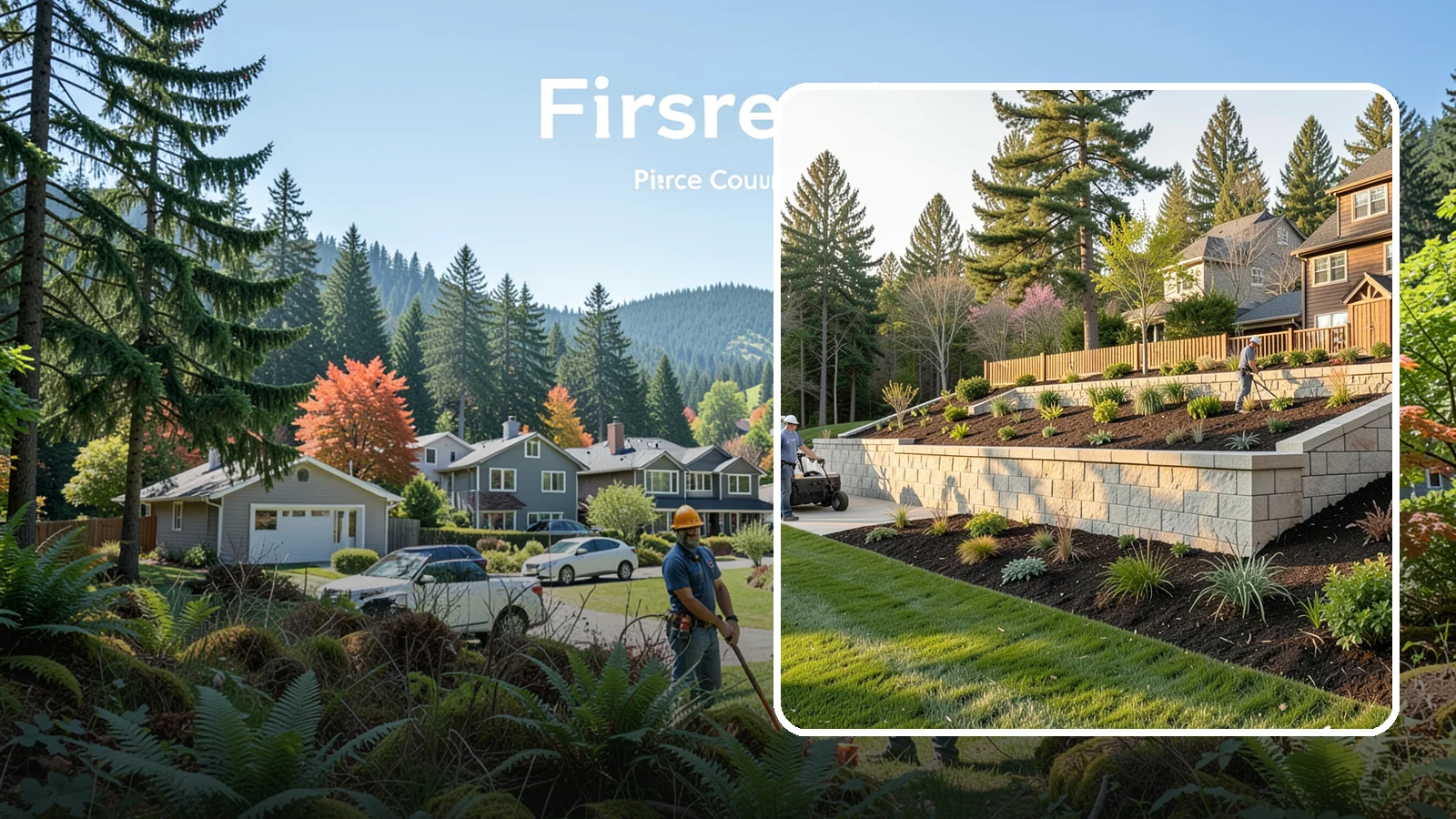 Poured Concrete Retaining Wall in Fircrest, Pierce County, WA - A monolithic, engineered poured-concrete wall offering maximum strength for tall or high-load slopes across the Pacific Northwest.