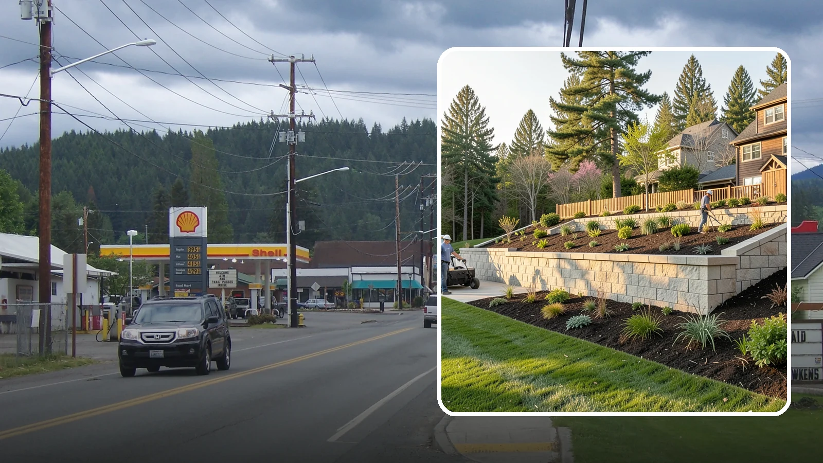 Poured Concrete Retaining Wall in Granite Falls, Snohomish County, WA - A monolithic, engineered poured-concrete wall offering maximum strength for tall or high-load slopes across the Pacific Northwest.