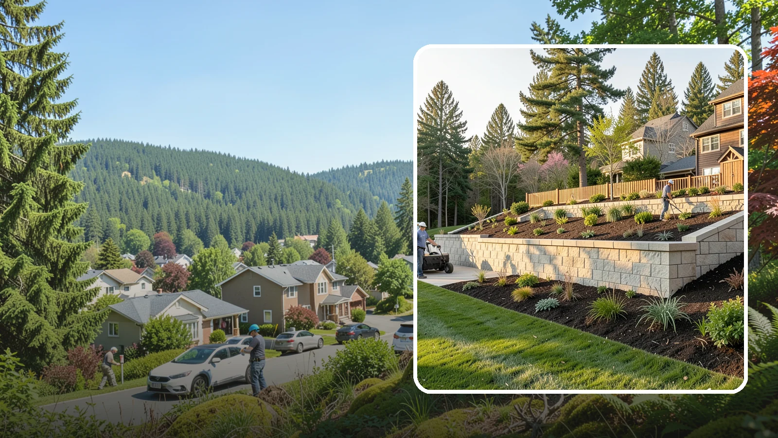 Poured Concrete Retaining Wall in Index, Snohomish County, WA - A monolithic, engineered poured-concrete wall offering maximum strength for tall or high-load slopes across the Pacific Northwest.