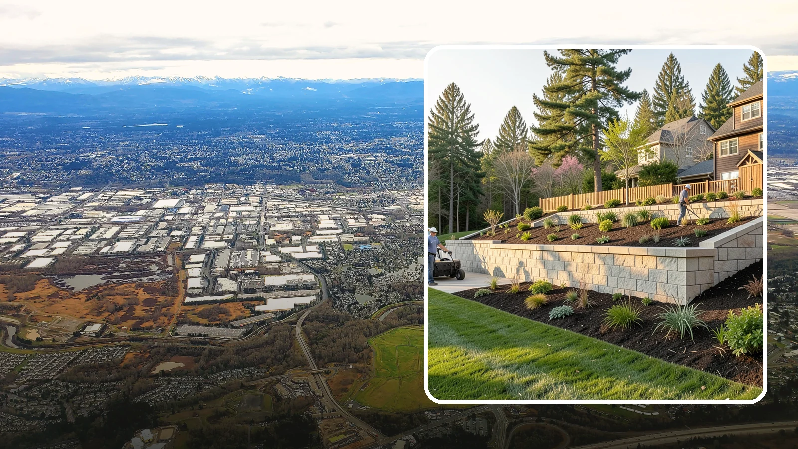 Poured Concrete Retaining Wall in Kent, King County, WA - A monolithic, engineered poured-concrete wall offering maximum strength for tall or high-load slopes across the Pacific Northwest.