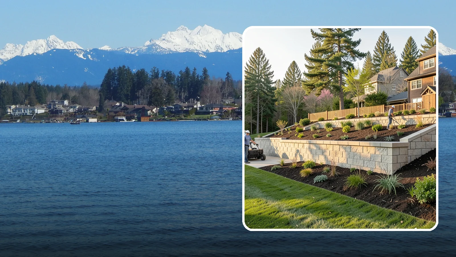 Poured Concrete Retaining Wall in Lake Stevens, Snohomish County, WA - A monolithic, engineered poured-concrete wall offering maximum strength for tall or high-load slopes across the Pacific Northwest.