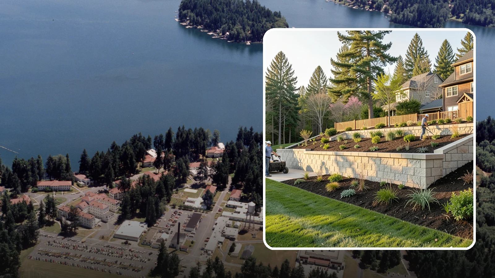 Poured Concrete Retaining Wall in Lakewood, Pierce County, WA - A monolithic, engineered poured-concrete wall offering maximum strength for tall or high-load slopes across the Pacific Northwest.