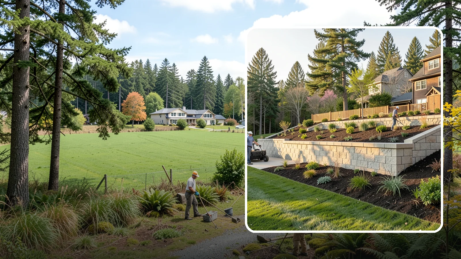 Poured Concrete Retaining Wall in Lyman, Skagit County, WA - A monolithic, engineered poured-concrete wall offering maximum strength for tall or high-load slopes across the Pacific Northwest.