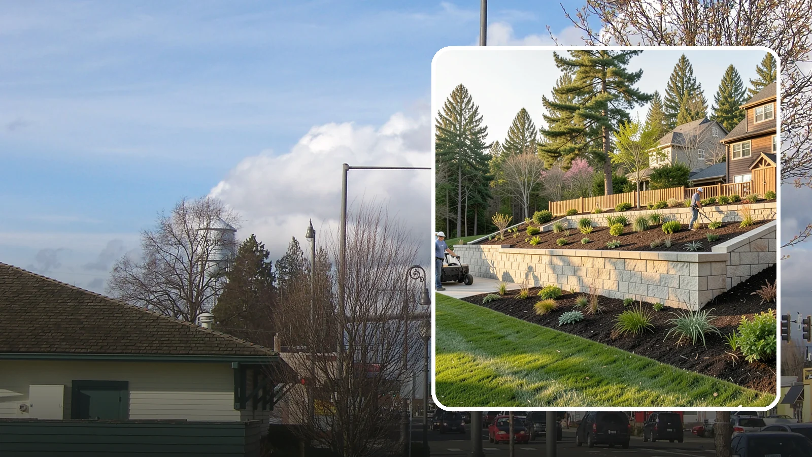 Poured Concrete Retaining Wall in Marysville, Snohomish County, WA - A monolithic, engineered poured-concrete wall offering maximum strength for tall or high-load slopes across the Pacific Northwest.