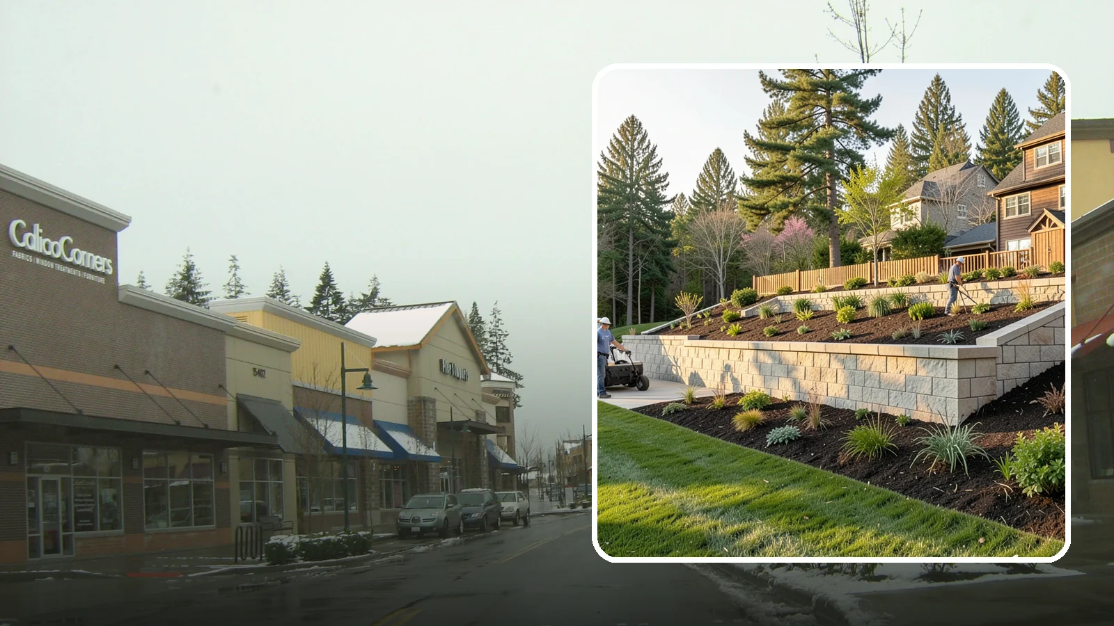 Poured Concrete Retaining Wall in Mill Creek, Snohomish County, WA - A monolithic, engineered poured-concrete wall offering maximum strength for tall or high-load slopes across the Pacific Northwest.