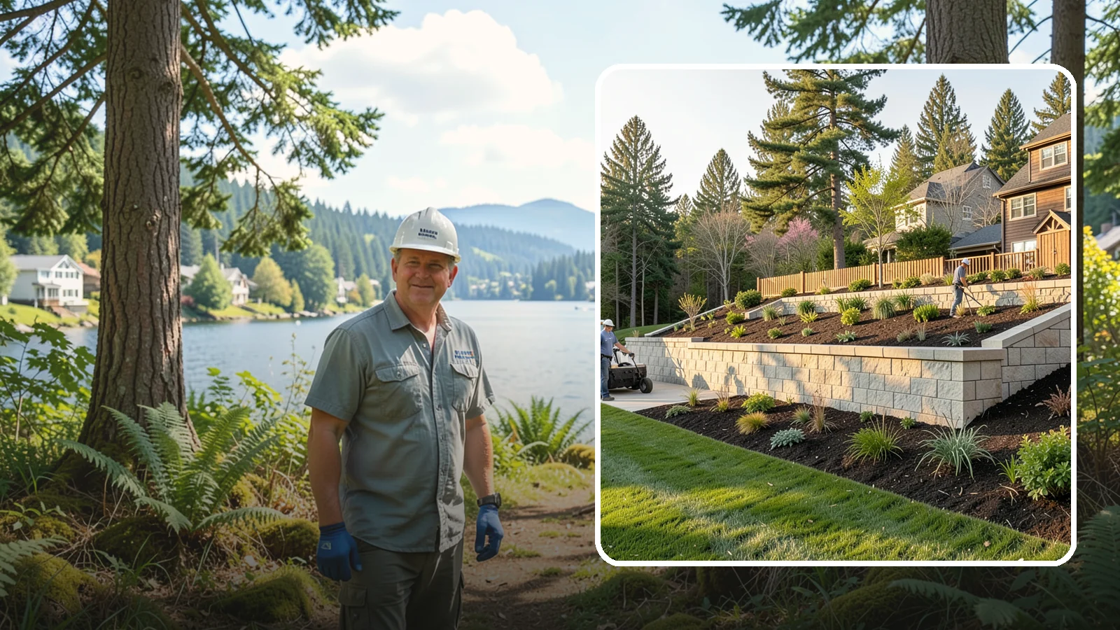 Poured Concrete Retaining Wall in Milton, King County, WA - A monolithic, engineered poured-concrete wall offering maximum strength for tall or high-load slopes across the Pacific Northwest.
