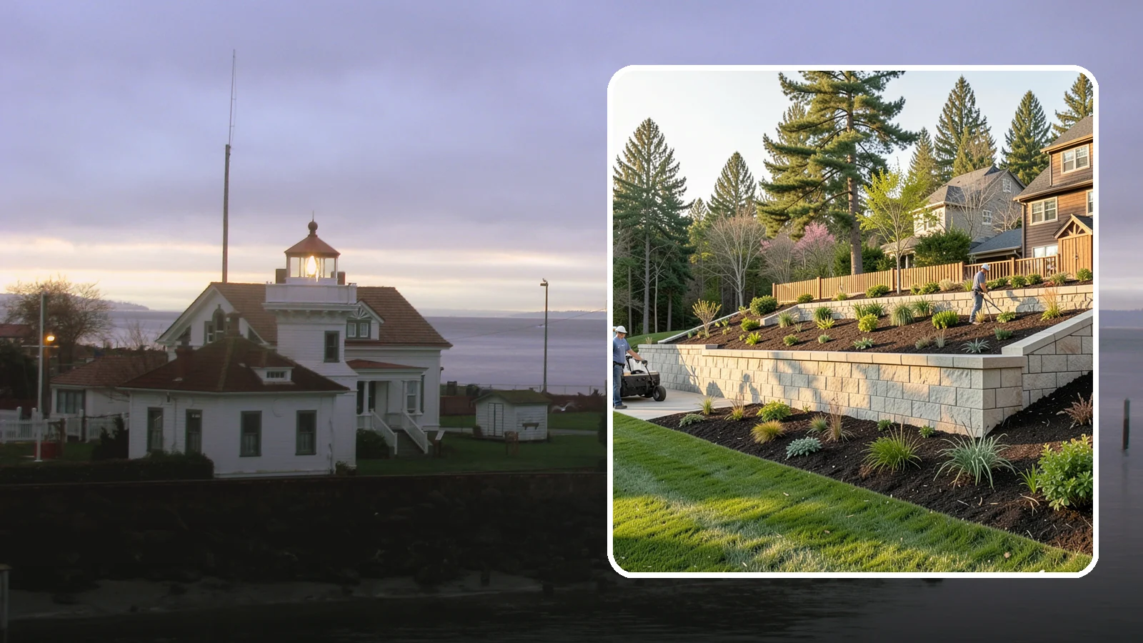 Poured Concrete Retaining Wall in Mukilteo, Snohomish County, WA - A monolithic, engineered poured-concrete wall offering maximum strength for tall or high-load slopes across the Pacific Northwest.