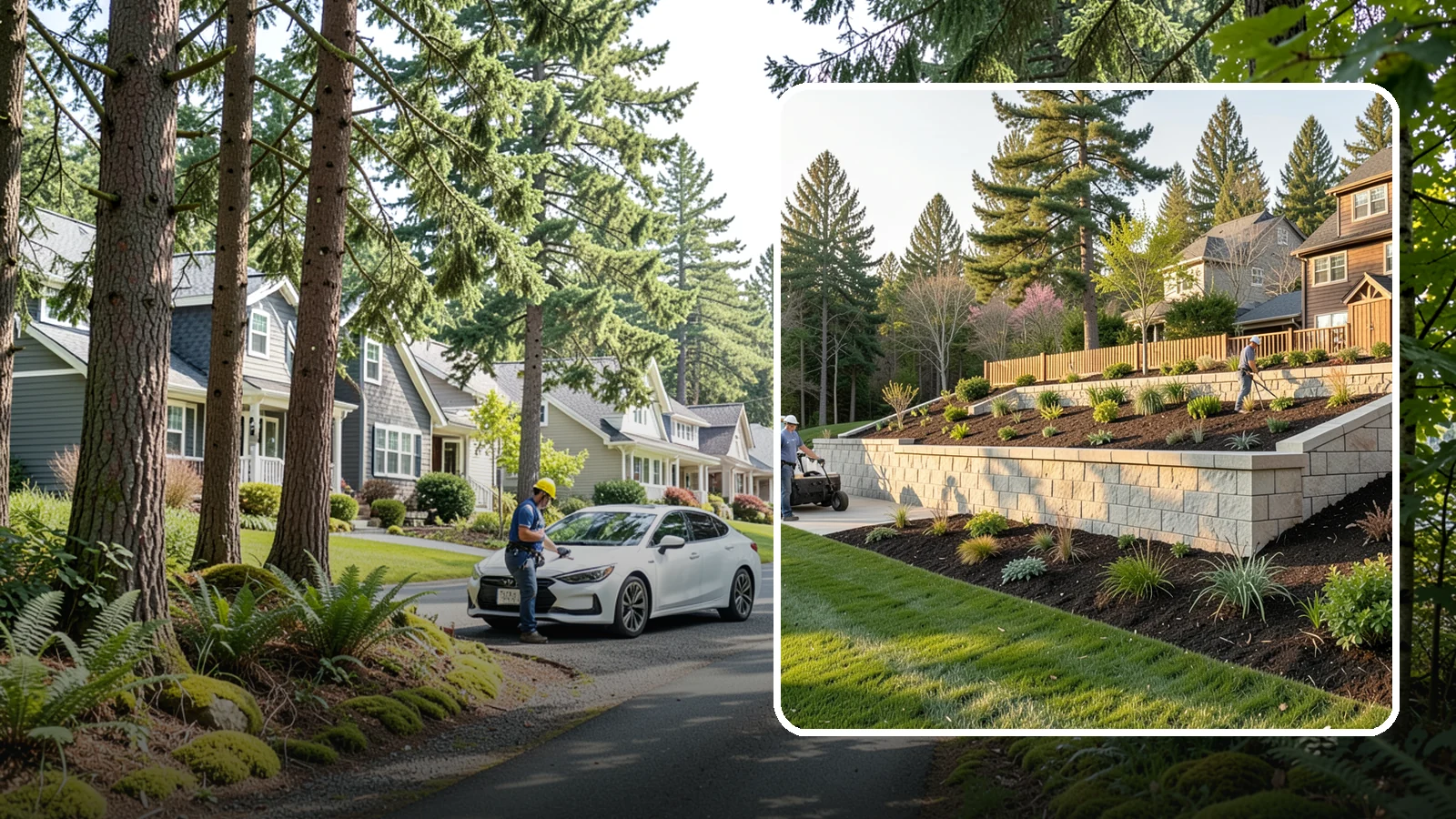 Poured Concrete Retaining Wall in Normandy Park, King County, WA - A monolithic, engineered poured-concrete wall offering maximum strength for tall or high-load slopes across the Pacific Northwest.
