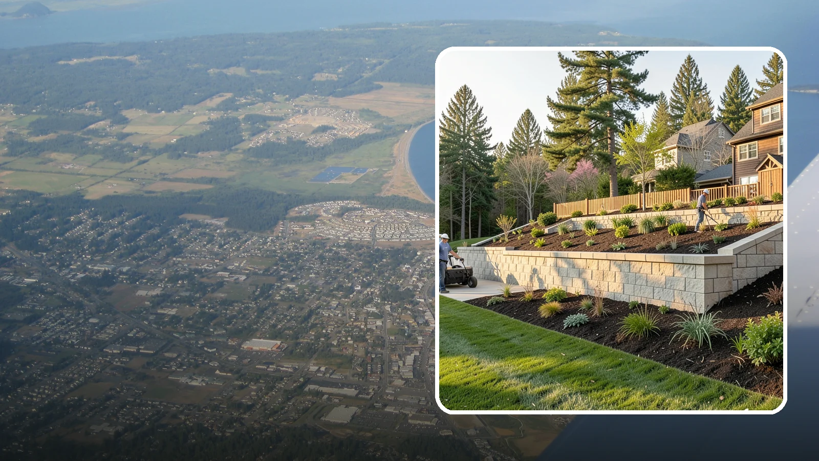 Poured Concrete Retaining Wall in Oak Harbor, Island County, WA - A monolithic, engineered poured-concrete wall offering maximum strength for tall or high-load slopes across the Pacific Northwest.