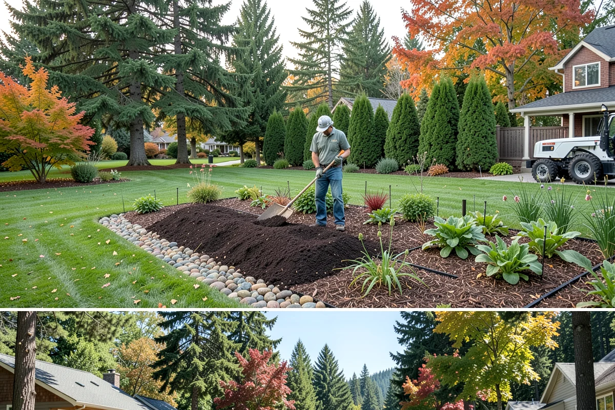 Poured Concrete Retaining Wall in Orting, Pierce County, WA - Best poured in drier, warmer spring-to-fall weather so concrete cures properly, avoiding the coldest, wettest PNW months.