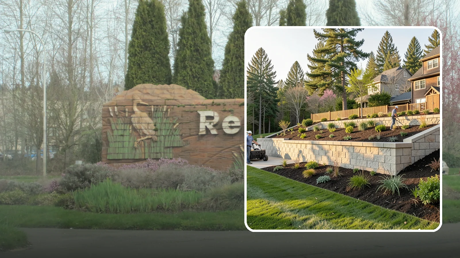 Poured Concrete Retaining Wall in Renton, King County, WA - A monolithic, engineered poured-concrete wall offering maximum strength for tall or high-load slopes across the Pacific Northwest.