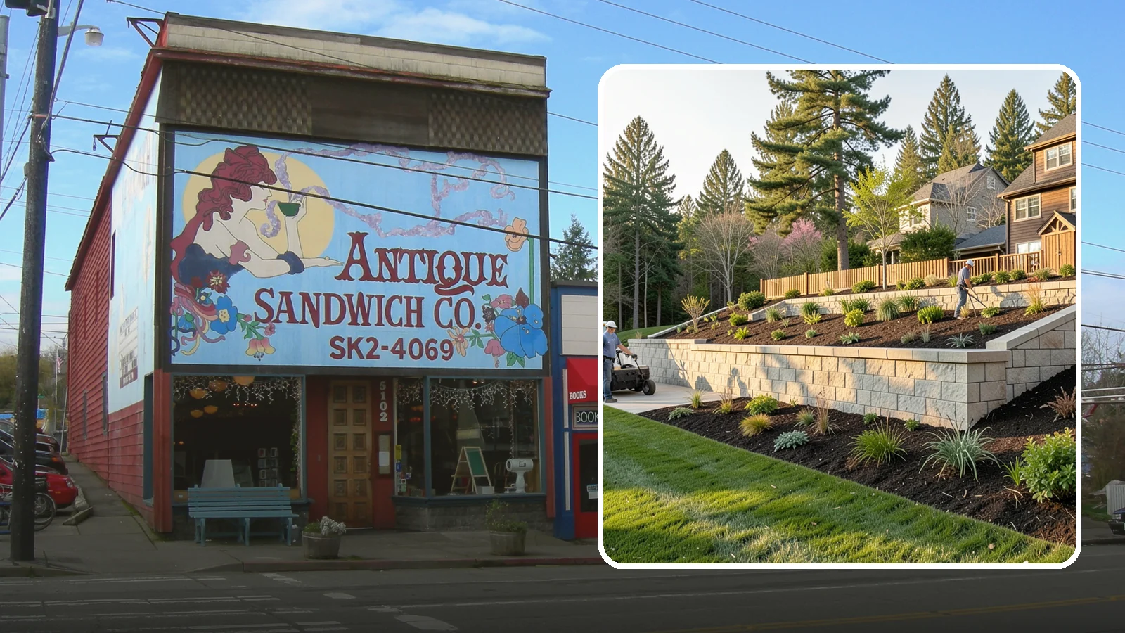 Poured Concrete Retaining Wall in Ruston, Pierce County, WA - A monolithic, engineered poured-concrete wall offering maximum strength for tall or high-load slopes across the Pacific Northwest.