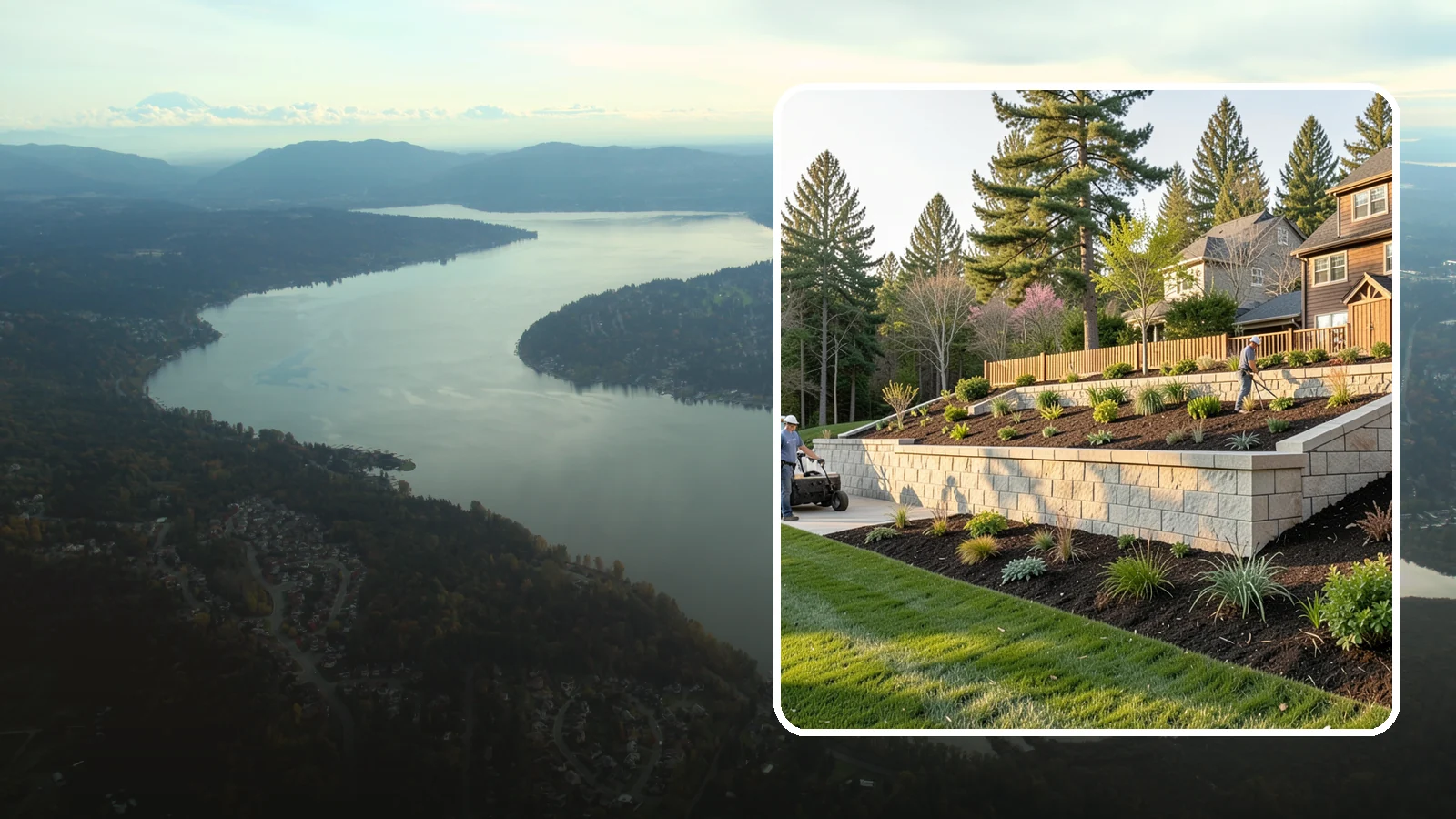 Poured Concrete Retaining Wall in Sammamish, King County, WA - A monolithic, engineered poured-concrete wall offering maximum strength for tall or high-load slopes across the Pacific Northwest.