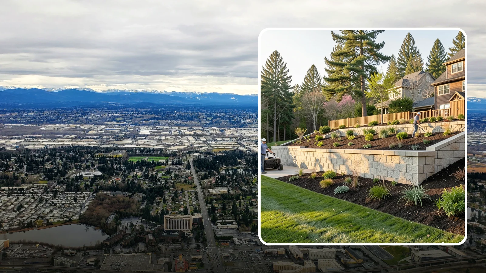 Poured Concrete Retaining Wall in SeaTac, King County, WA - A monolithic, engineered poured-concrete wall offering maximum strength for tall or high-load slopes across the Pacific Northwest.