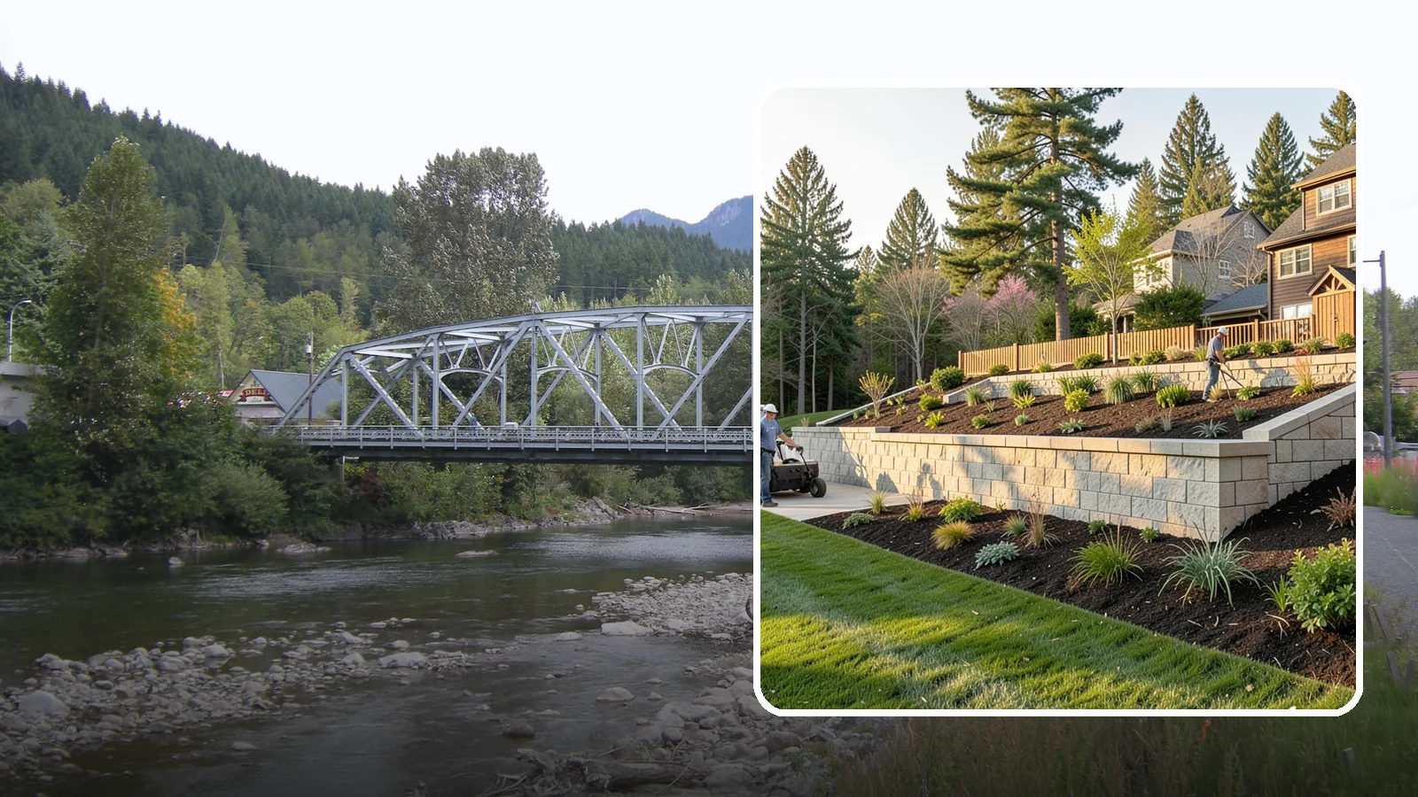 Poured Concrete Retaining Wall in Skykomish, King County, WA - A monolithic, engineered poured-concrete wall offering maximum strength for tall or high-load slopes across the Pacific Northwest.