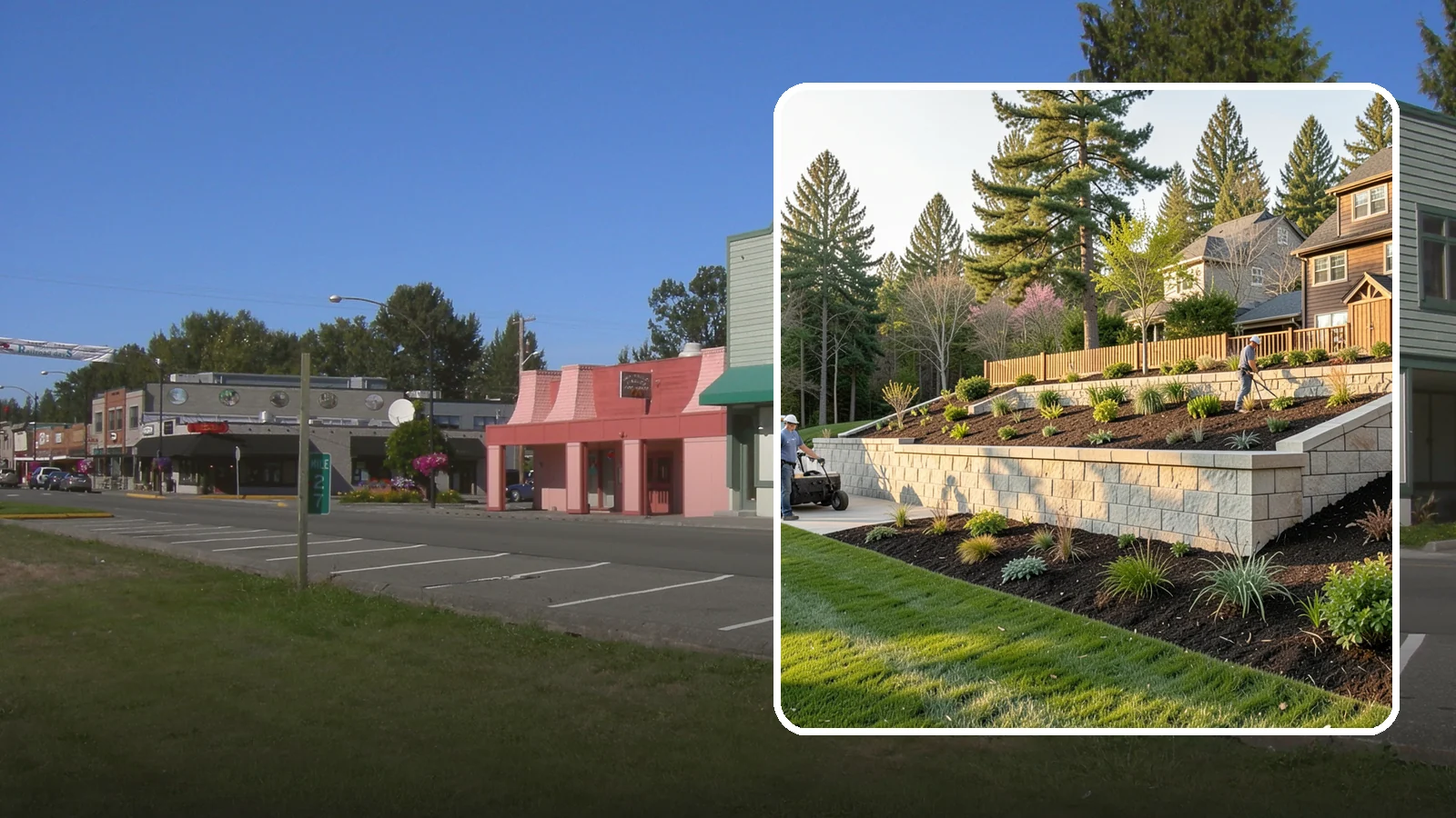 Poured Concrete Retaining Wall in Snoqualmie, King County, WA - A monolithic, engineered poured-concrete wall offering maximum strength for tall or high-load slopes across the Pacific Northwest.