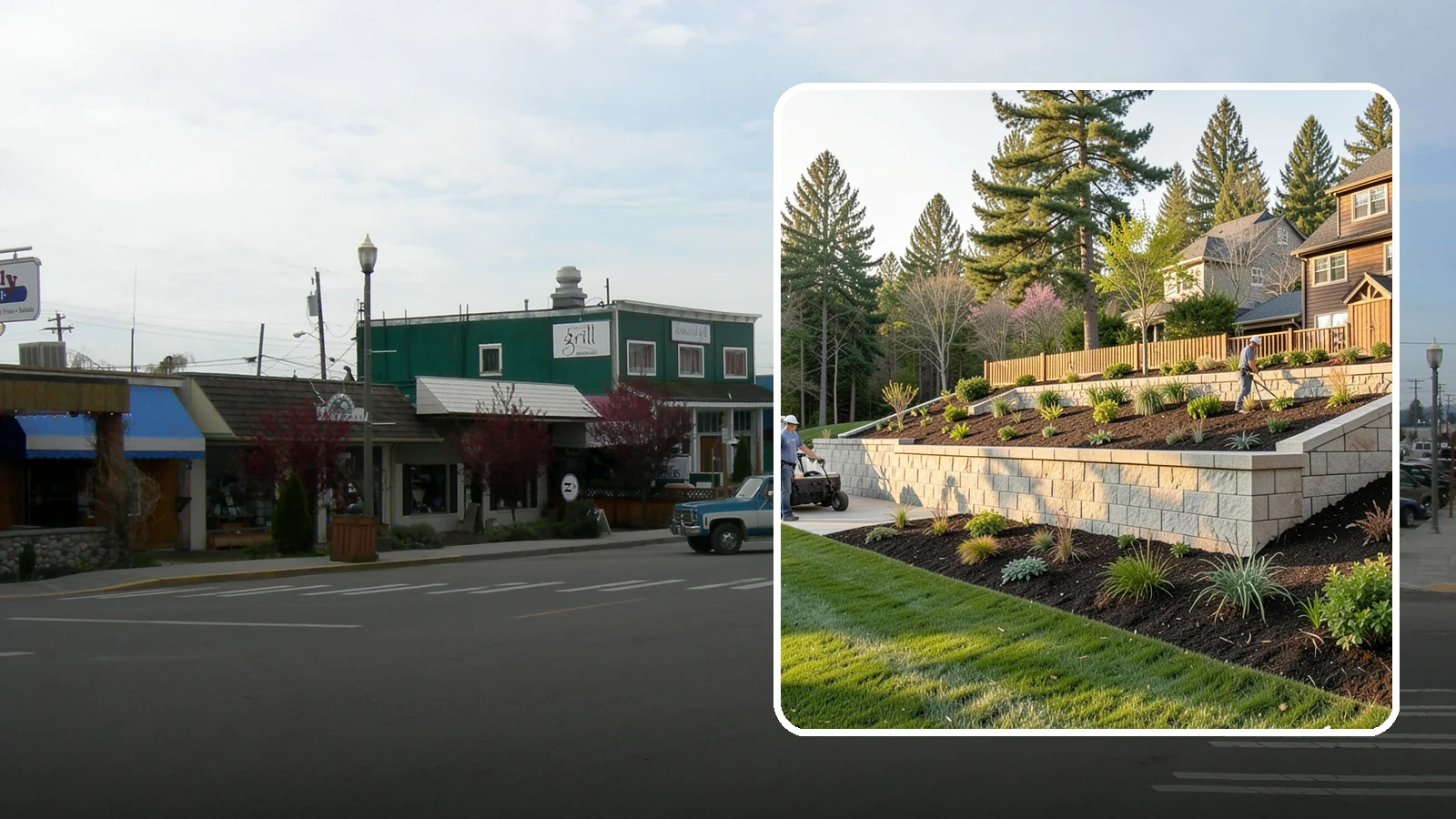 Poured Concrete Retaining Wall in Stanwood, Snohomish County, WA - A monolithic, engineered poured-concrete wall offering maximum strength for tall or high-load slopes across the Pacific Northwest.