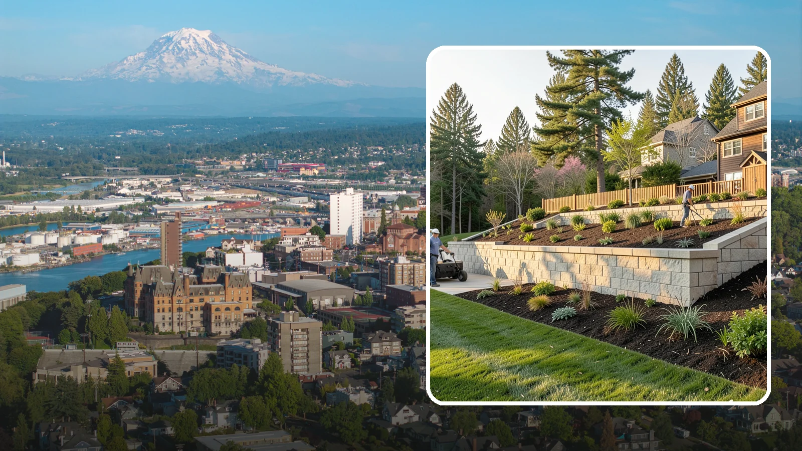 Poured Concrete Retaining Wall in Tacoma, Pierce County, WA - A monolithic, engineered poured-concrete wall offering maximum strength for tall or high-load slopes across the Pacific Northwest.