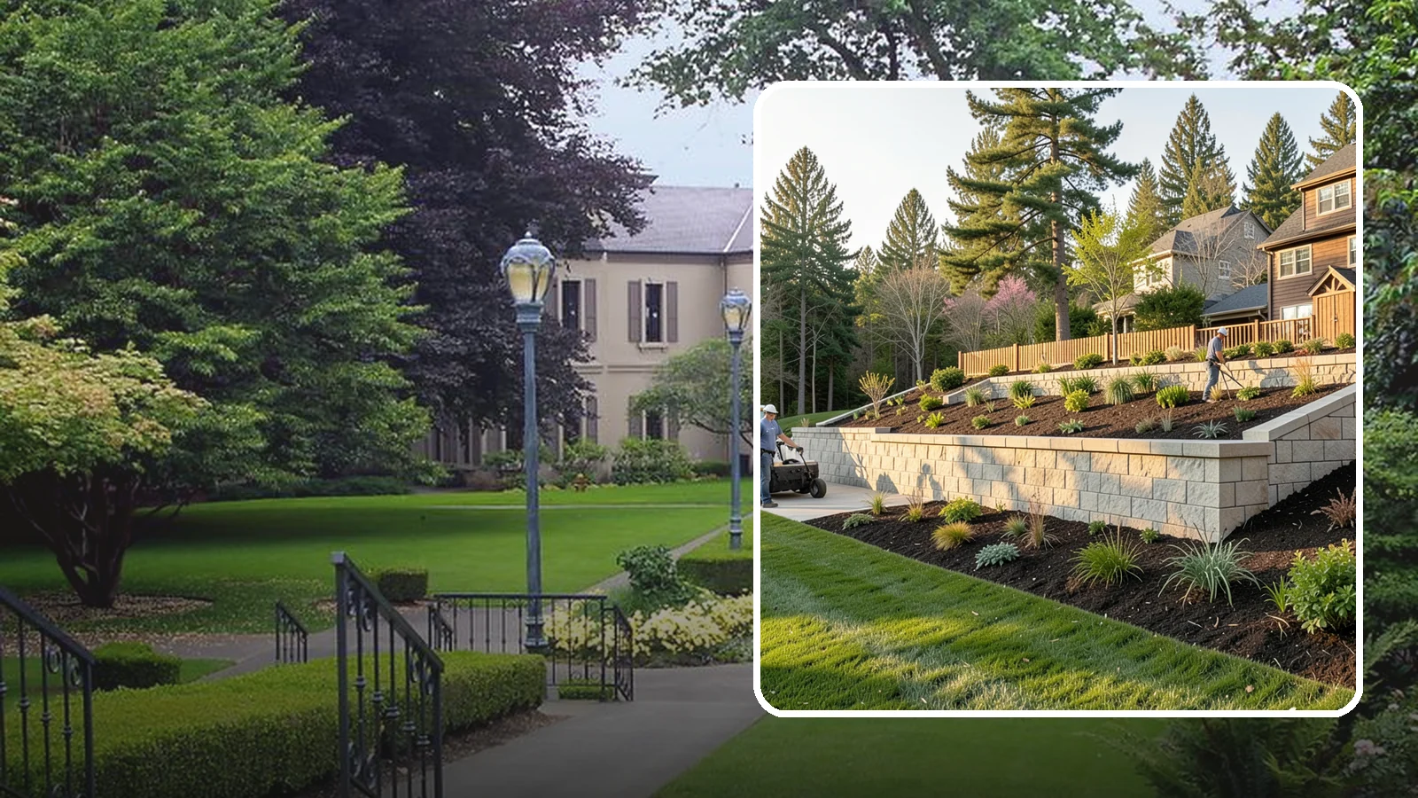 Poured Concrete Retaining Wall in Woodinville, King County, WA - A monolithic, engineered poured-concrete wall offering maximum strength for tall or high-load slopes across the Pacific Northwest.
