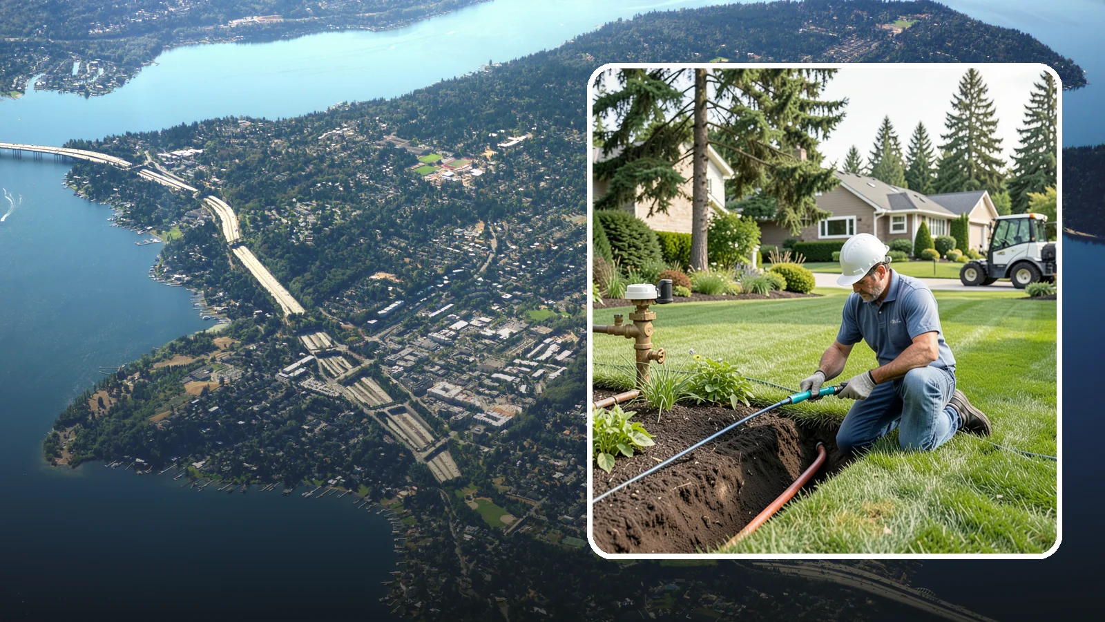 Pressure Regulator Installation in Mercer Island, King County, WA - We install pressure regulators that tame high municipal water pressure, protecting heads and drip lines from misting, blowouts...