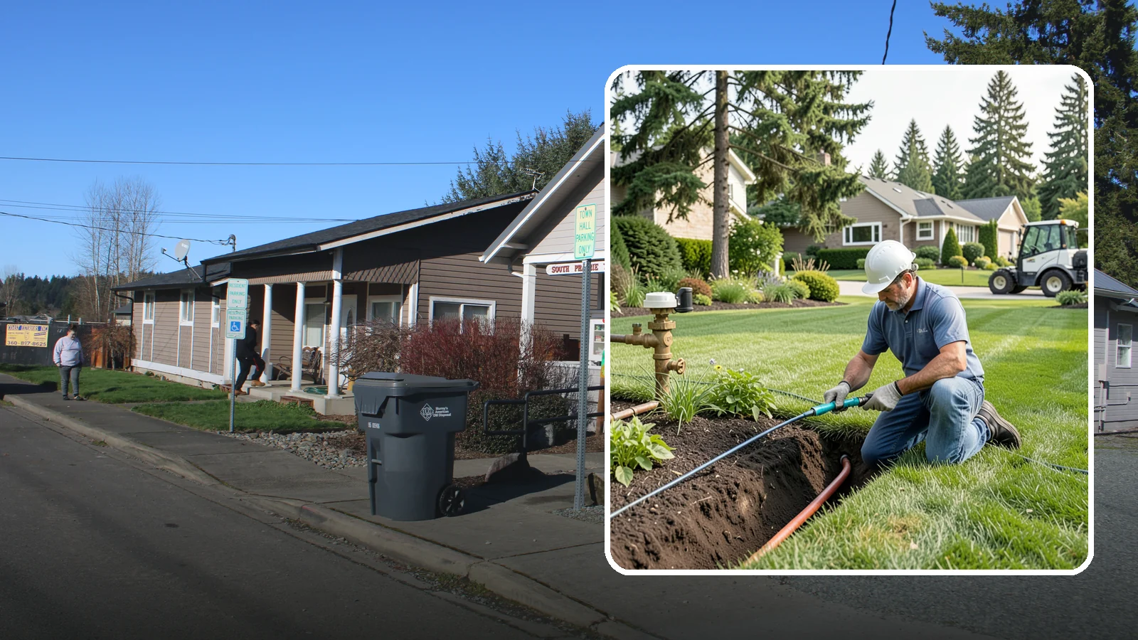 Pressure Regulator Installation in South Prairie, Pierce County, WA - We install pressure regulators that tame high municipal water pressure, protecting heads and drip lines from misting, blowouts...