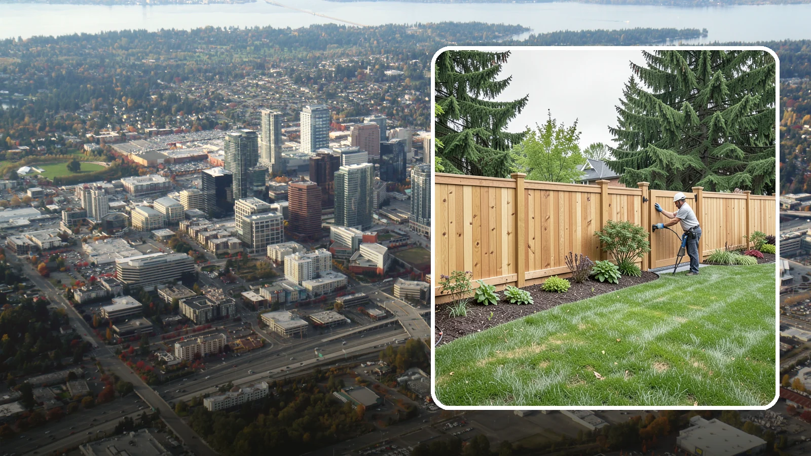Privacy Fence Installation in Bellevue, King County, WA - Solid privacy fencing that blocks sightlines and creates a secluded, quiet outdoor space.