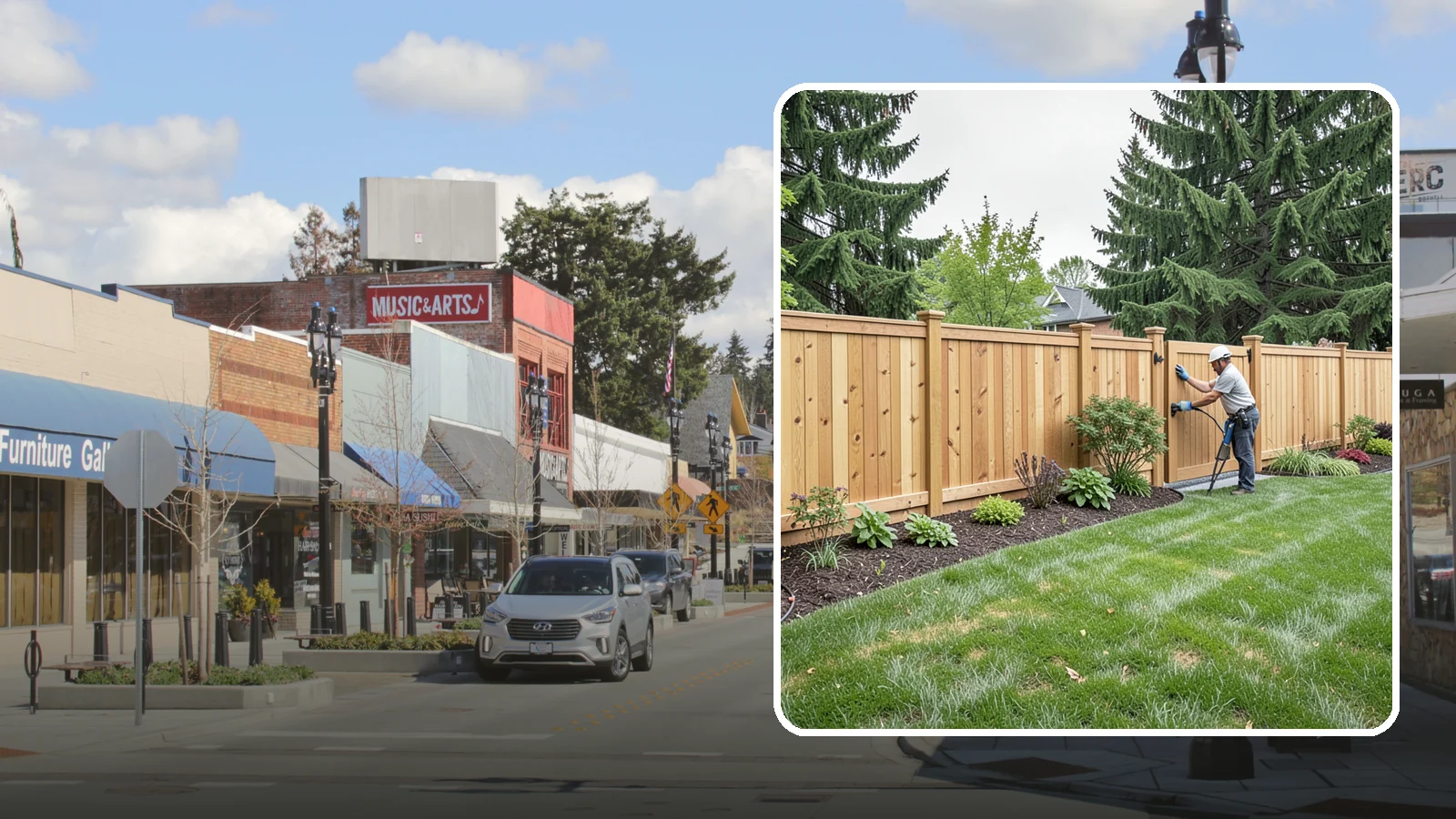 Privacy Fence Installation in Bothell, King County, WA - Solid privacy fencing that blocks sightlines and creates a secluded, quiet outdoor space.