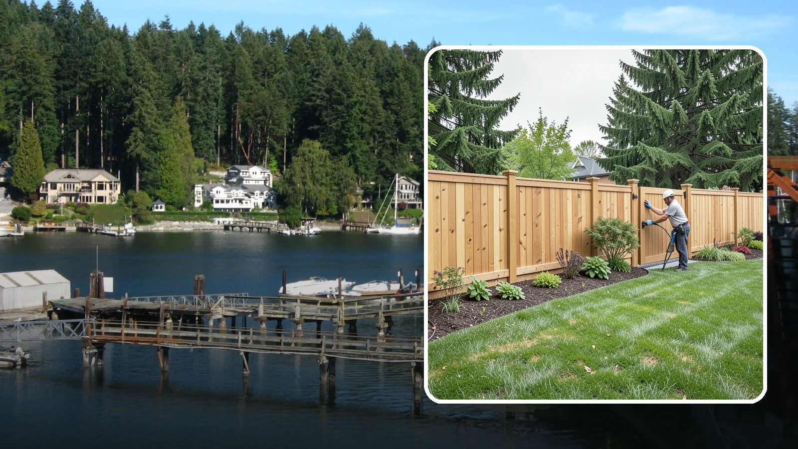 Privacy Fence Installation in Gig Harbor, Pierce County, WA - Solid privacy fencing that blocks sightlines and creates a secluded, quiet outdoor space.