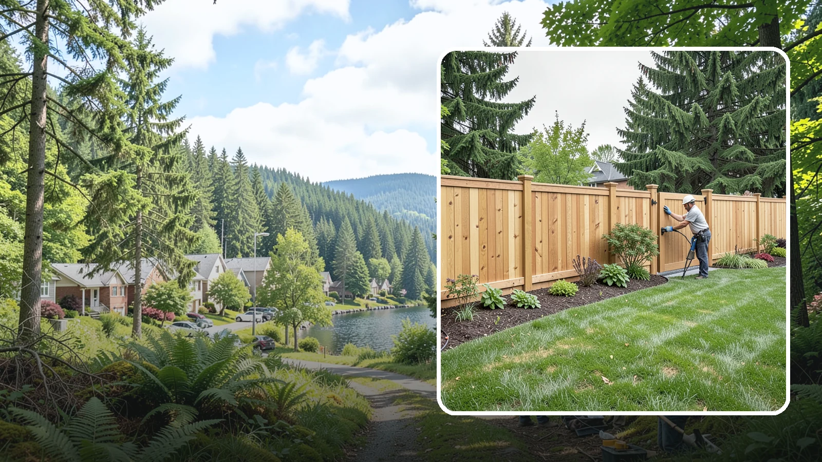 Privacy Fence Installation in Lake Forest Park, King County, WA - Solid privacy fencing that blocks sightlines and creates a secluded, quiet outdoor space.