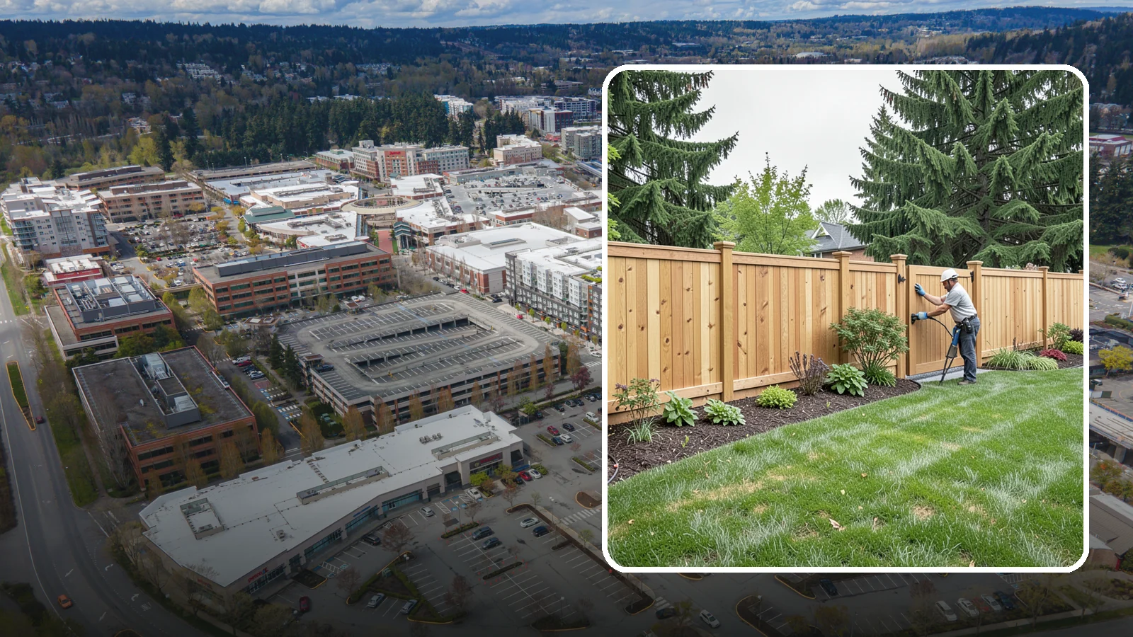 Privacy Fence Installation in Redmond, King County, WA - Solid privacy fencing that blocks sightlines and creates a secluded, quiet outdoor space.