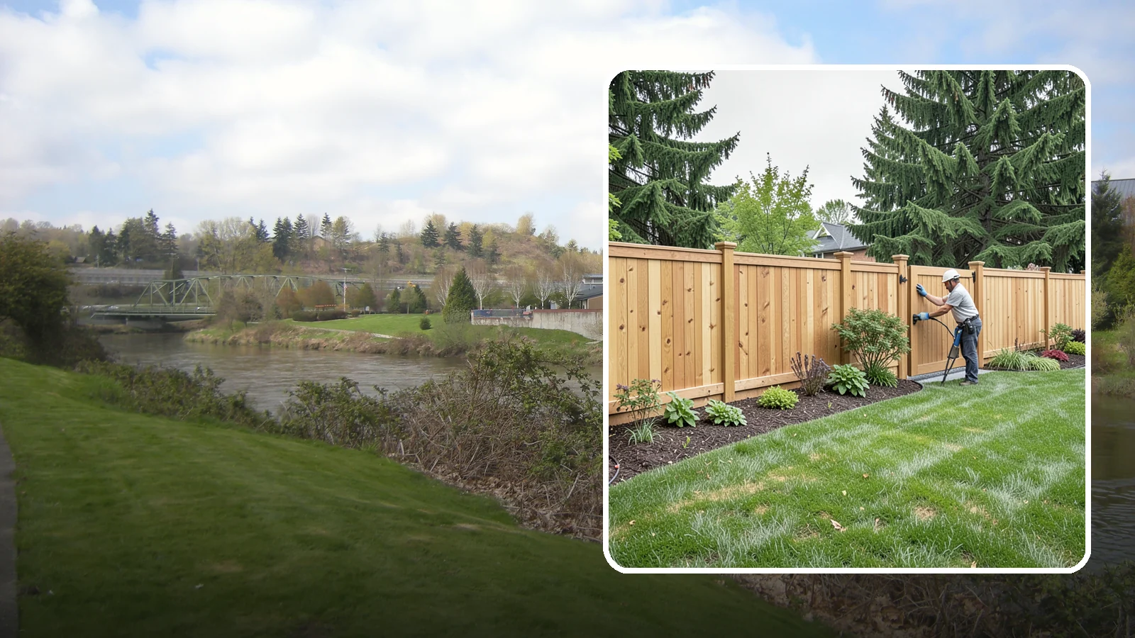 Privacy Fence Installation in Tukwila, King County, WA - Solid privacy fencing that blocks sightlines and creates a secluded, quiet outdoor space.