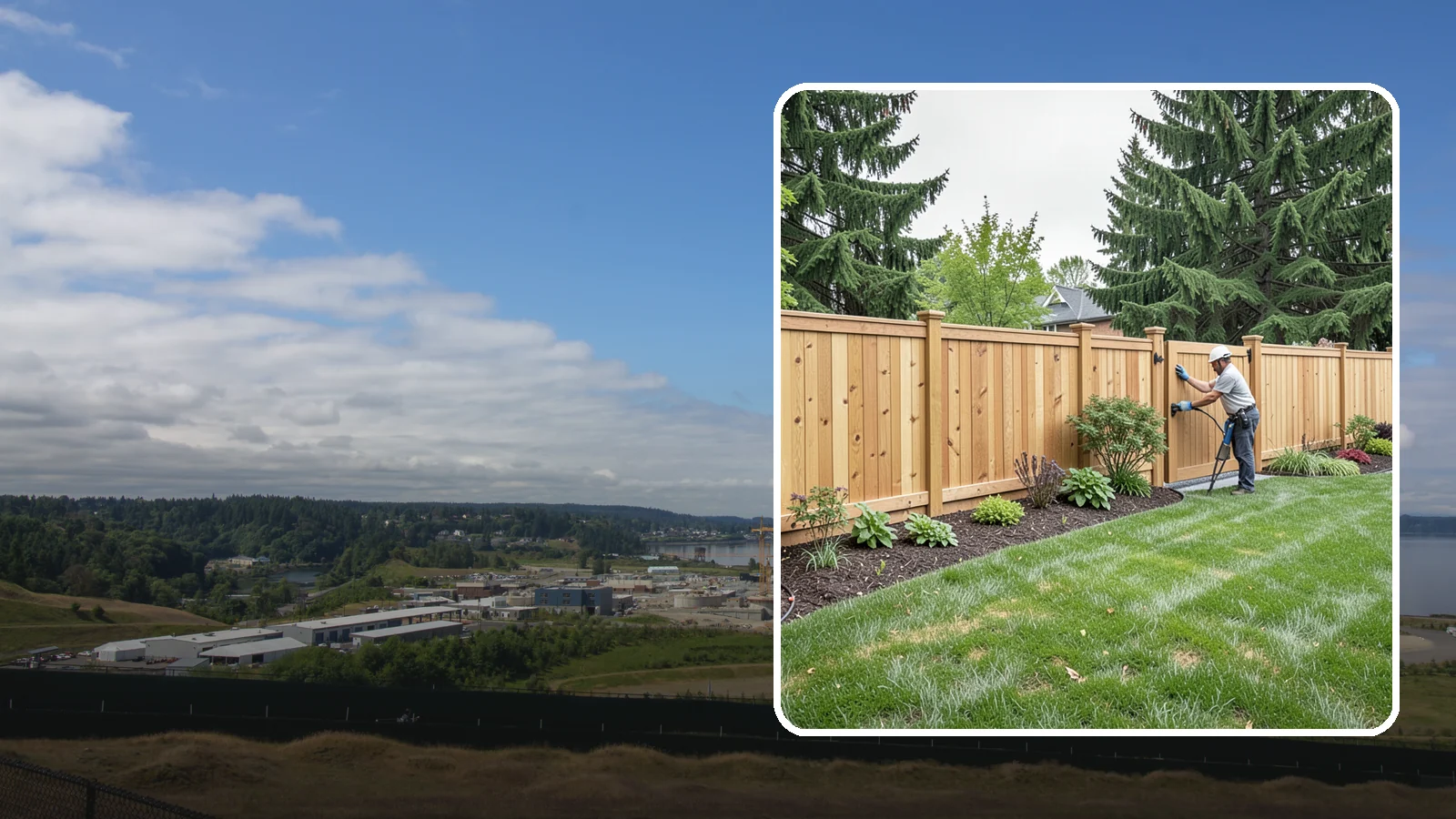 Privacy Fence Installation in University Place, Pierce County, WA - Solid privacy fencing that blocks sightlines and creates a secluded, quiet outdoor space.