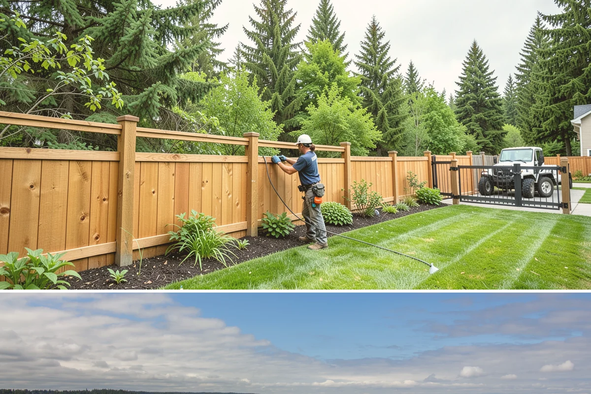 Privacy Fence Installation in University Place, Pierce County, WA - Best installed spring through fall.