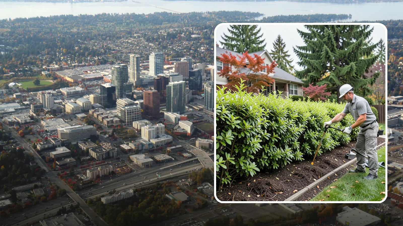 Privacy Hedge Planting in Bellevue, King County, WA - We plant living privacy hedges that create a lush green screen well suited to Northwest yards.