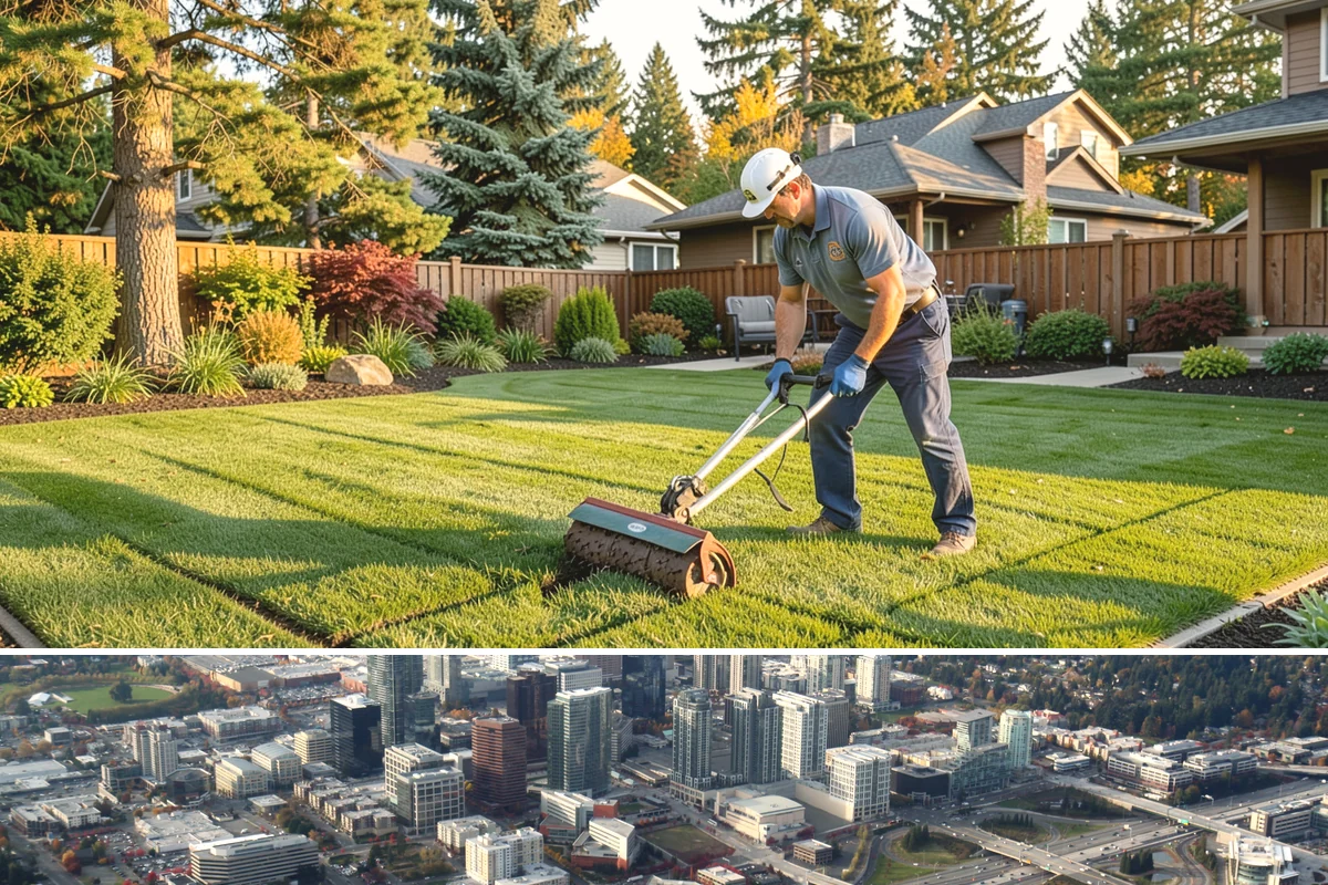 Privacy Hedge Planting in Bellevue, King County, WA - Plant hedges in fall or early spring so roots establish during the rainy months before summer heat stresses the young plants.