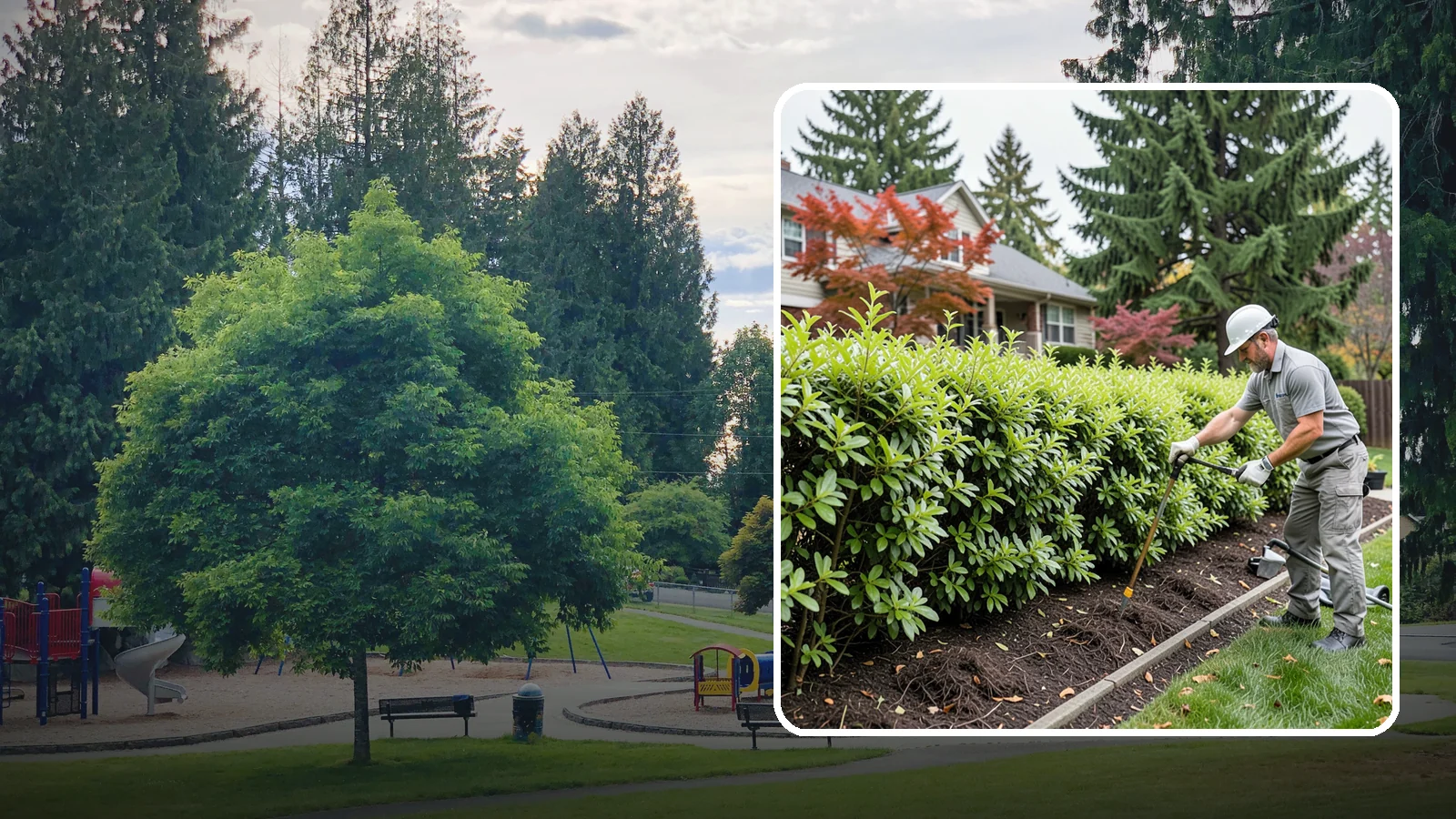 Privacy Hedge Planting in Bonney Lake, Pierce County, WA - We plant living privacy hedges that create a lush green screen well suited to Northwest yards.