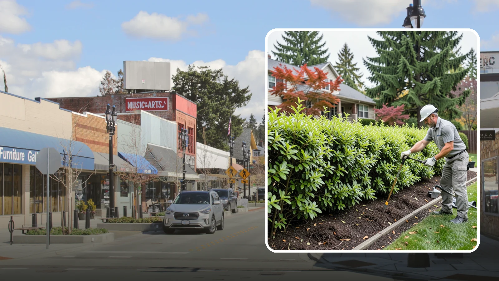 Privacy Hedge Planting in Bothell, King County, WA - We plant living privacy hedges that create a lush green screen well suited to Northwest yards.