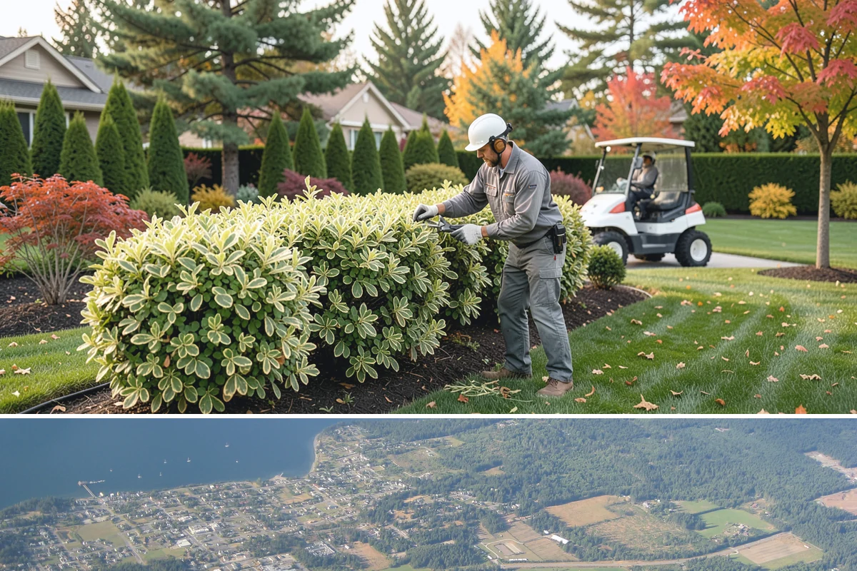 Privacy Hedge Planting in Coupeville, Island County, WA - Plant hedges in fall or early spring so roots establish during the rainy months before summer heat stresses the young plants.