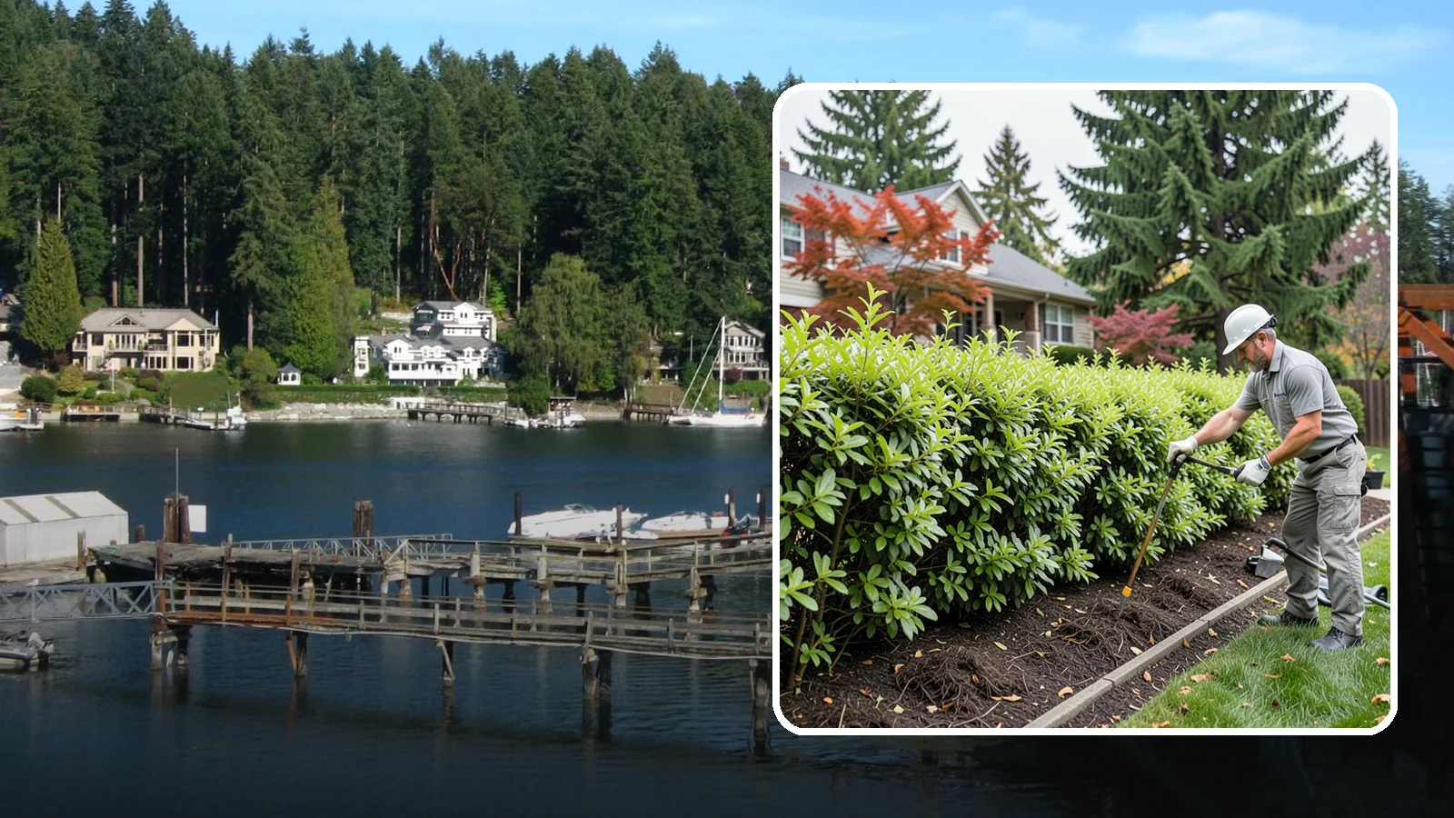 Privacy Hedge Planting in Gig Harbor, Pierce County, WA - We plant living privacy hedges that create a lush green screen well suited to Northwest yards.