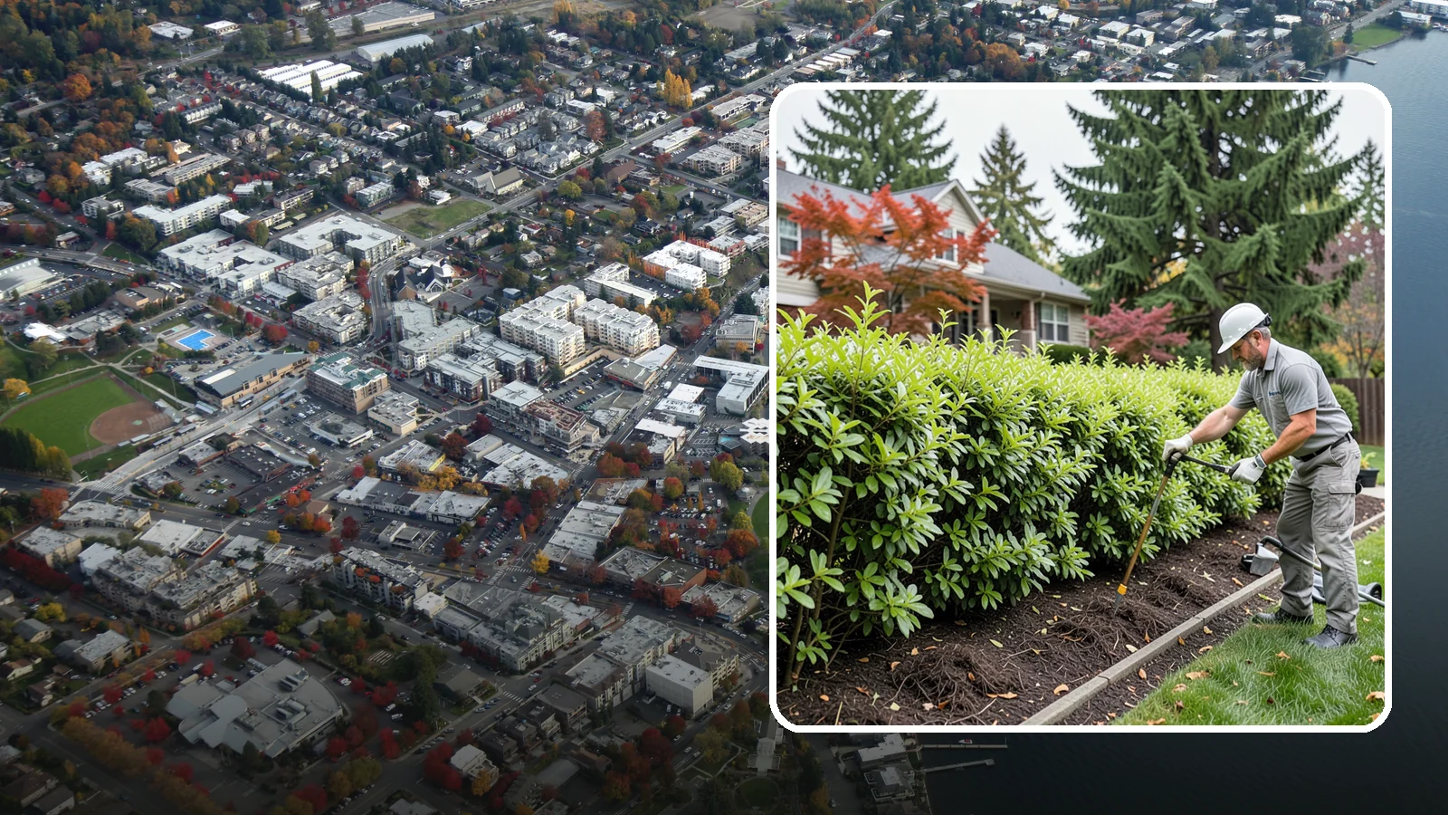 Privacy Hedge Planting in Kirkland, King County, WA - We plant living privacy hedges that create a lush green screen well suited to Northwest yards.