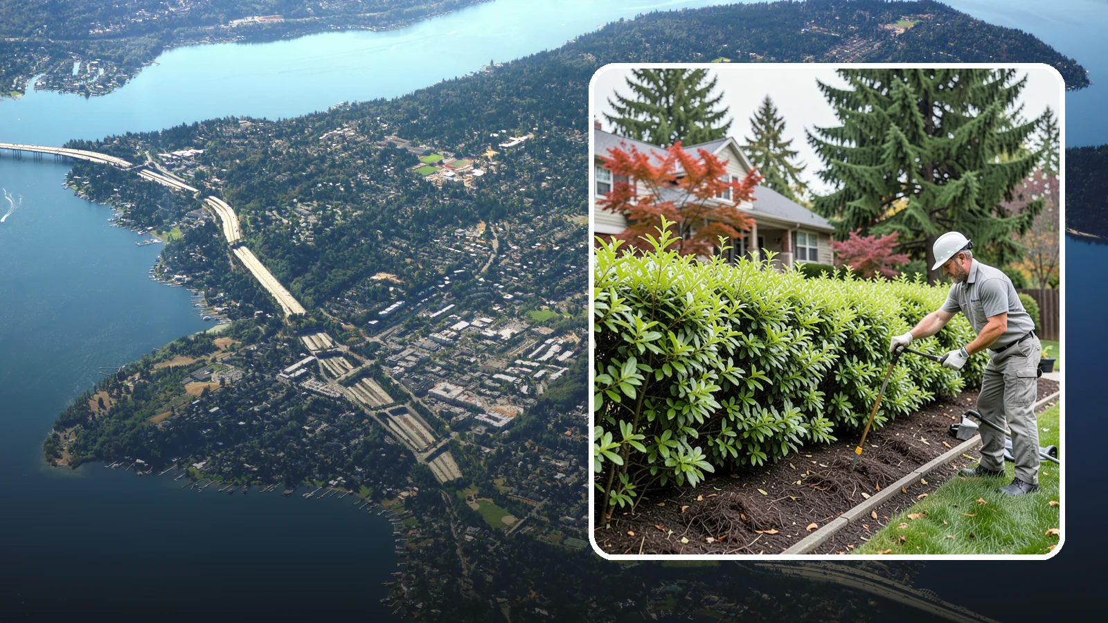 Privacy Hedge Planting in Mercer Island, King County, WA - We plant living privacy hedges that create a lush green screen well suited to Northwest yards.