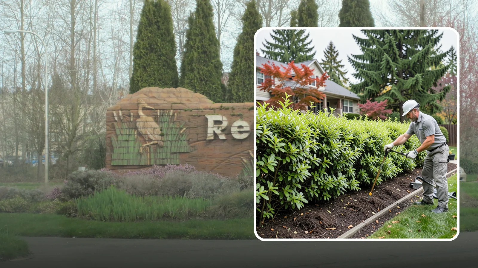 Privacy Hedge Planting in Renton, King County, WA - We plant living privacy hedges that create a lush green screen well suited to Northwest yards.