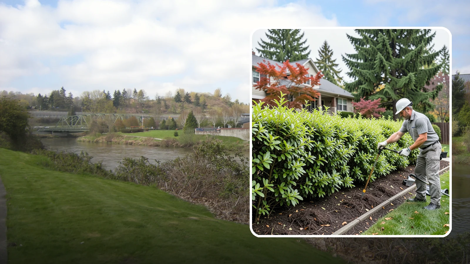 Privacy Hedge Planting in Tukwila, King County, WA - We plant living privacy hedges that create a lush green screen well suited to Northwest yards.