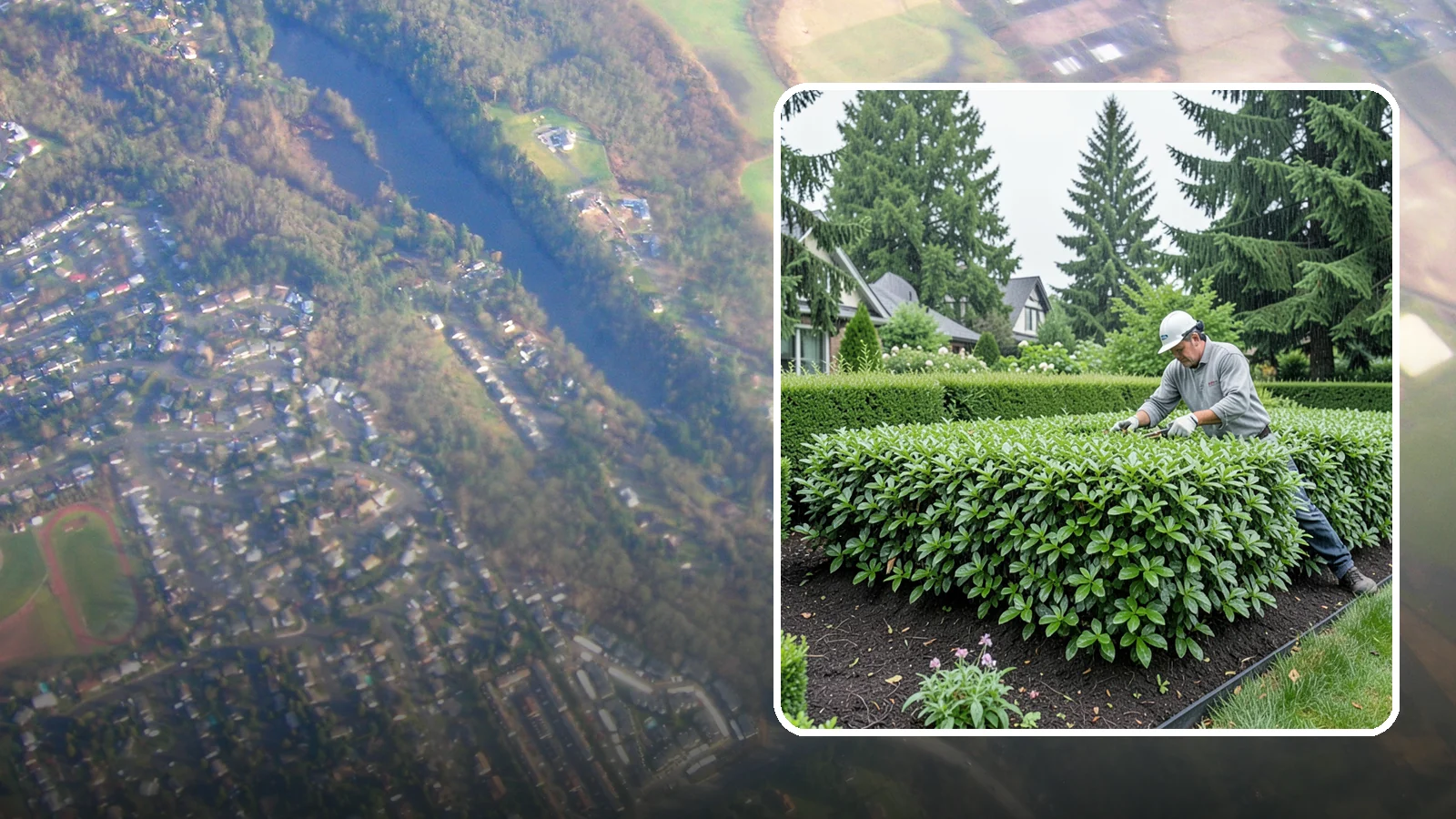 Privet Hedge Trimming in Algona, King County, WA - Frequent, formal privet hedge trimming that maintains the crisp, geometric lines this classic fast-growing screen is known for.