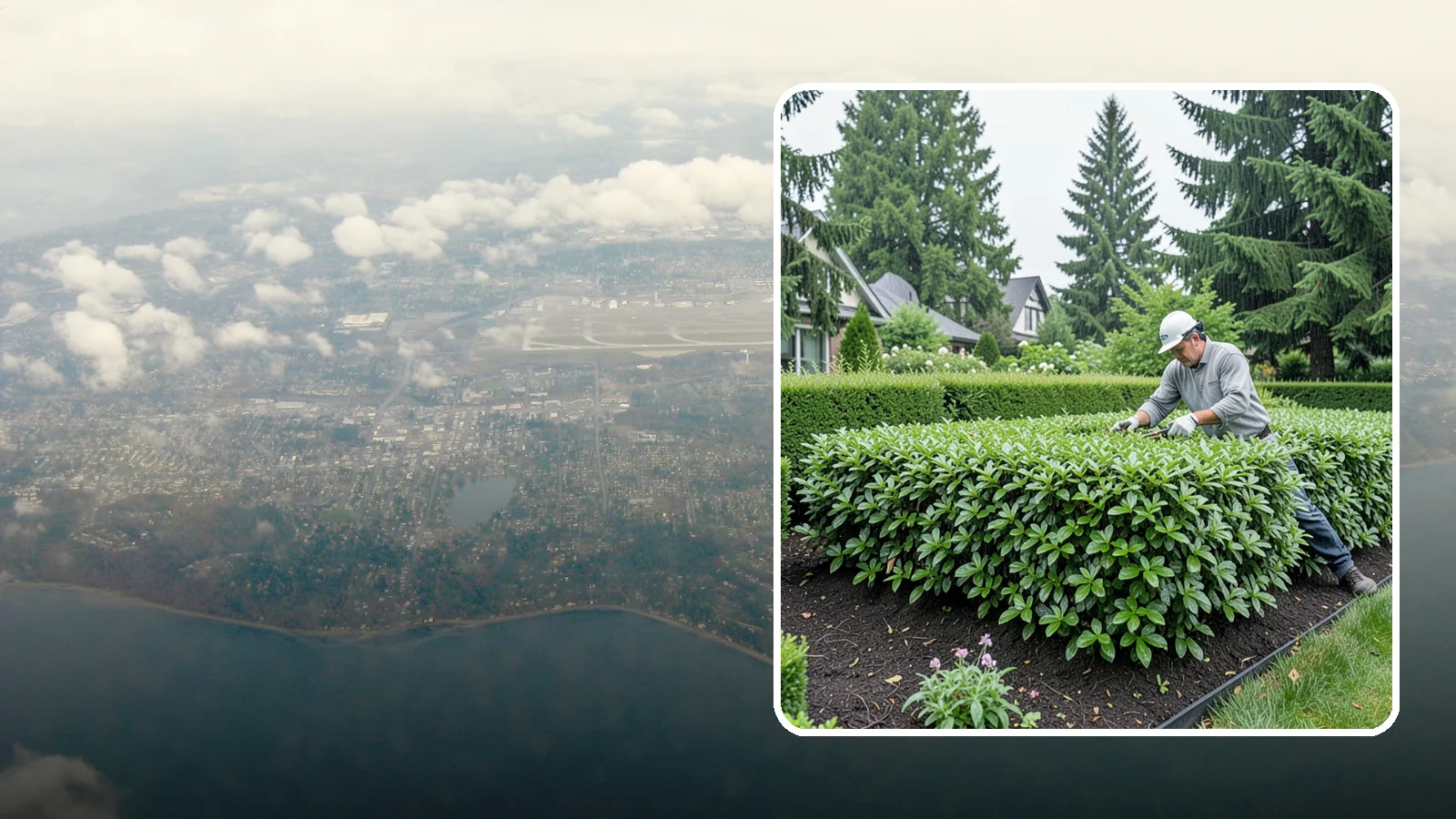 Privet Hedge Trimming in Burien, King County, WA - Frequent, formal privet hedge trimming that maintains the crisp, geometric lines this classic fast-growing screen is known for.