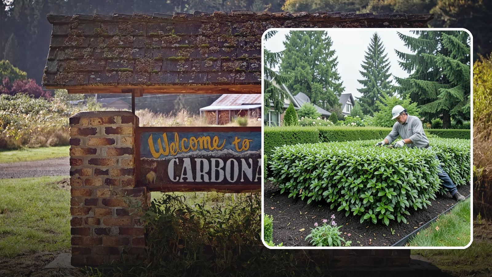 Privet Hedge Trimming in Carbonado, Pierce County, WA - Frequent, formal privet hedge trimming that maintains the crisp, geometric lines this classic fast-growing screen is known for.