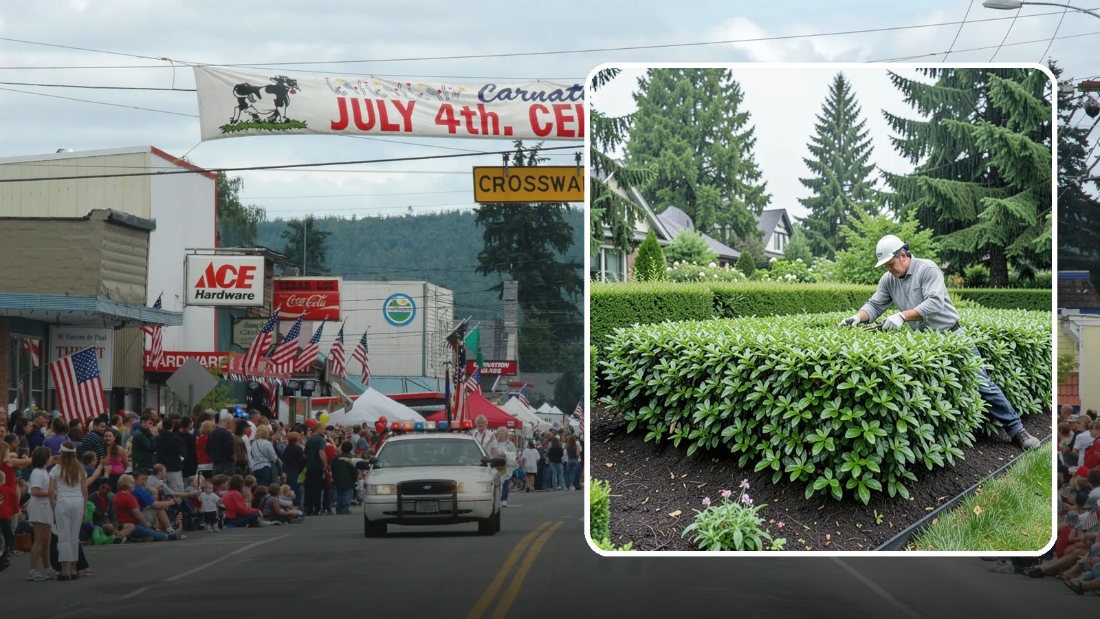 Privet Hedge Trimming in Carnation, King County, WA - Frequent, formal privet hedge trimming that maintains the crisp, geometric lines this classic fast-growing screen is known for.