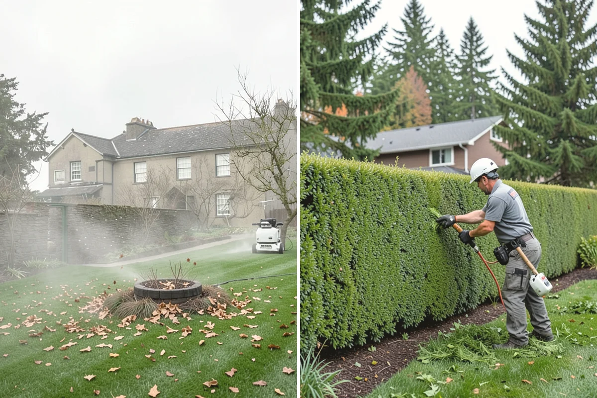 Privet Hedge Trimming in Carnation, King County, WA - Set string lines or reference the existing formal shape