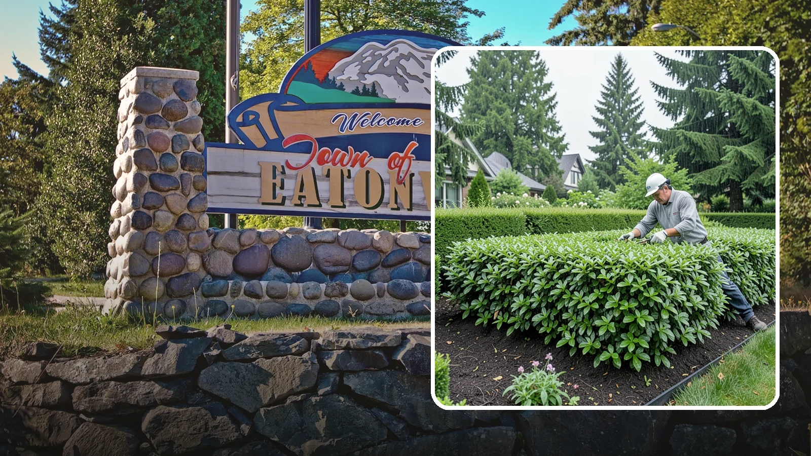 Privet Hedge Trimming in Eatonville, Pierce County, WA - Frequent, formal privet hedge trimming that maintains the crisp, geometric lines this classic fast-growing screen is known for.